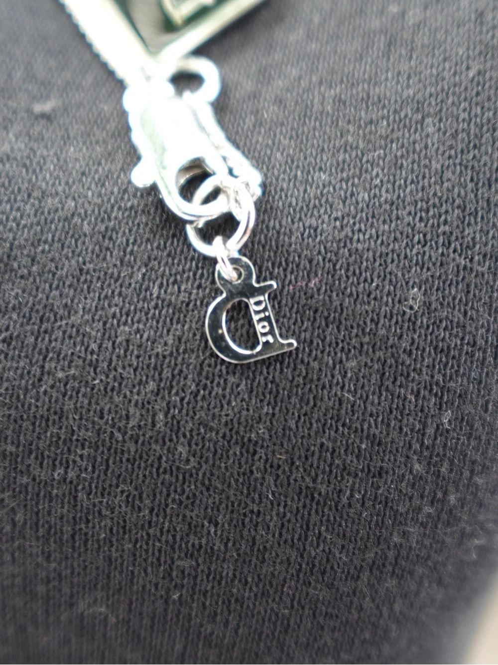 Vintage Dior Couture Silver-Tone Pendant Necklace - Black Tag